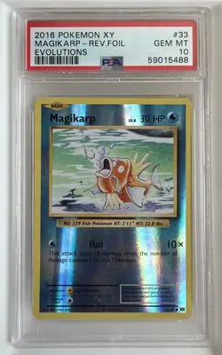 2016 Pokemon XY Evolutions Magikarp Reverse Foil Holo #33 33/108 LOW POP PSA 10 - Image 2