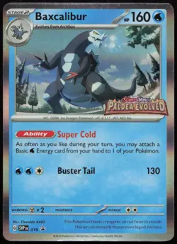 Baxcalibur (Prerelease) 019 MP Scarlet & Violet Promo Holo Pokemon - Image 1