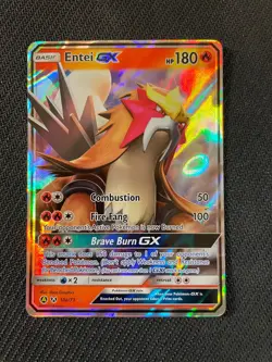 NM Pokemon (Alternate) ENTEI GX Card SHINING LEGENDS Set 10a/73 SM Ultra Rare - Image 1