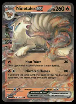 Pokemon Cards Ninetales ex 038/165 Holo 151 Double Rare LP - Image 1