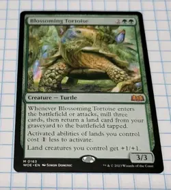 Blossoming Tortoise #163 - Wilds of Eldraine WOE Magic MTG M - Image 1