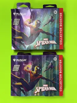 Magic MTG Marvel Spiderman Collector Booster Omega Factory Sealed 2 Pack - Image 1