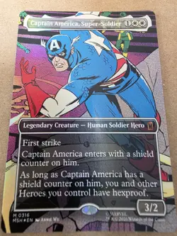 Captain America, Super-Soldier - Foil (Borderless) (316) Super Heroes - Mtg - Image 1