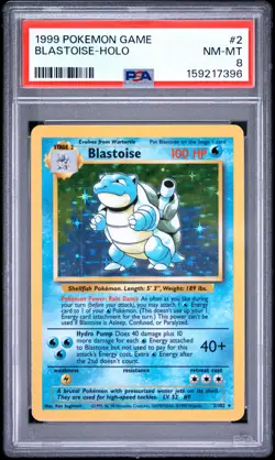1999 POKEMON GAME #2 BLASTOISE-HOLO PSA 8 - Image 1