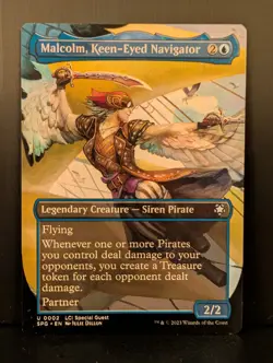 Special Guests MALCOLM, KEEN-EYED NAVIGATOR Full Art Borderless (Near Mint) - Image 1