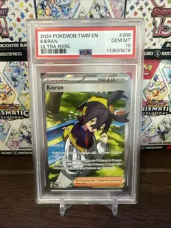 Pokemon Kieran TCG Full Art Trainer Card 206/167 Twilight Masquerade PSA 10 💎 - Image 1