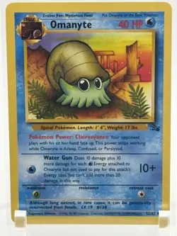 Omanyte 52/62 Fossil 1999 Non-Holo Pokemon NM - Image 1