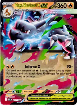 Mega Charizard X ex 013/094 Double Rare Phantasmal Flames Pokemon Holo Near Mint - Image 1