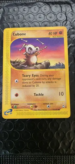 Pokemon TCG Cubone 072/147 Aquapolis Common Regular 2002 ereader - Image 1