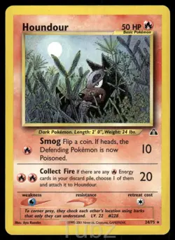 Houndour 24/75 Rare Neo Discovery Pokemon Unlimited Moderately Played - Image 1
