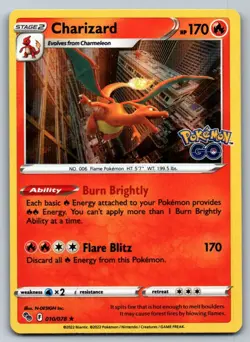Charizard 010/078 Pokemon NM Pokemon GO - Image 1