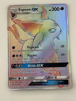 Pokemon TCG Sun & Moon Espeon GX Rainbow Secret Rare Card 152/149 152/149 - Image 1
