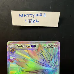 Pokemon Sun & Moon TCG Solgaleo GX 155/149 Holo Secret Rainbow Rare - Image 3