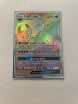 Pokemon Card Lunala GX 153/149 Rainbow Holo Secret Rare Sun Moon NM - Image 1