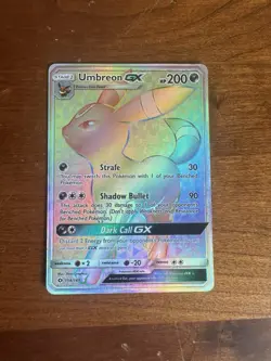 Pokemon TCG Sun And Moon Secret Rainbow Rare Umbreon GX 154/149 MP - Image 1