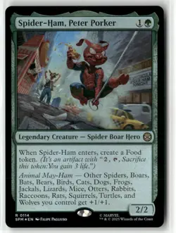 Spider-Ham, Peter Porker 114 NM Foil MTG Marvel's Spider-Man Magic - Image 1
