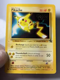 Pokemon TCG Pikachu #4 WotC Black Star Promo 50 HP English 1999 Sugimori - Image 1