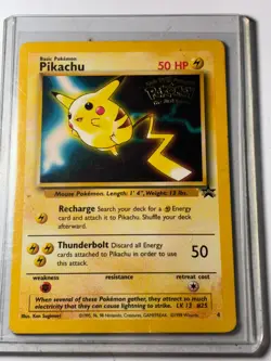 Pokemon TCG Pikachu #4 WotC Black Star Promo 50 HP English 1999 Sugimori - Image 3