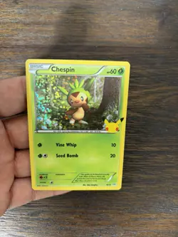 Chespin 6/25 2021 McDonald's 25th Anniversary Pokemon Card Promo Holo - Nm - Image 1