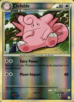 Clefable 3/123 Rare HeartGold & SoulSilver Pokemon Reverse Holo MP - Image 1