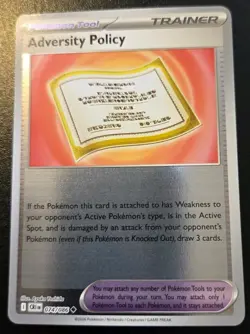 Adversity Policy 074/086 Reverse Holo Uncommon Chaos Rising Pokemon TCG - Image 1