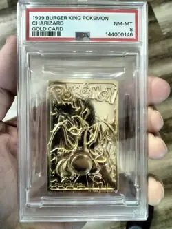 1999 Burger King Pokemon Charizard Gold Card PSA 8 NM-MT - Image 1