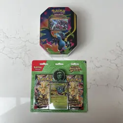 Pokemon TCG Ascended Heros Double Blister Pack & Mega Charizard X ex Tin - New - Image 1