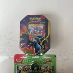 Pokemon TCG Ascended Heros Double Blister Pack & Mega Charizard X ex Tin - New - Image 2
