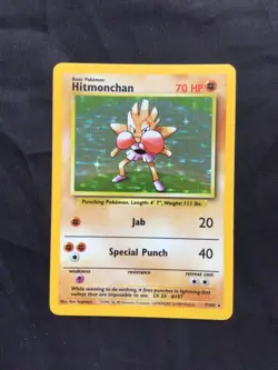 Pokemon Cards: Base Set Rare Holo: Hitmonchan 7/102 - Image 1