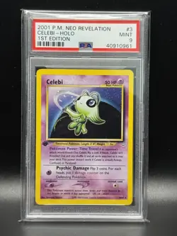 PSA 9 MINT Celebi 3 Neo Revelation 1st Edition Holo Pokemon Card - Image 1