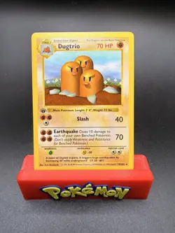 Pokemon Dugtrio 19/102 (1st Edition) *Near Mint* Shadowless Never Played Card - Image 1