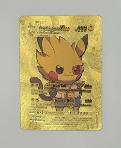 PIKACHU POKEMON VEGETA DRAGON BALL Z DBZ PIKA CARTE CARD HOLO PRISM MANGA ANIME - Image 1