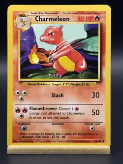 1999 TCG Pokemon #24/102 Charmeleon Non Holo Unlimited Base Set - Image 1