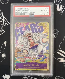 One Piece Card Game Monkey D. Luffy OP05-119 SEC Alt Alt Gear 5 PSA 10 English - Image 1