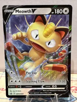 Meowth V SWSH004 SWSH: Sword & Shield Promo Cards Holo - Image 1