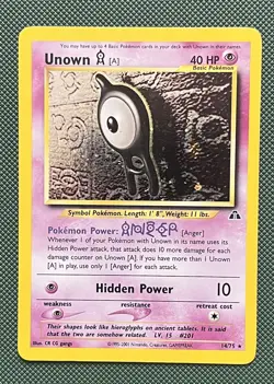 Unown A 14/75 Neo Discovery Holo Rare Pokemon Card NM - Image 1
