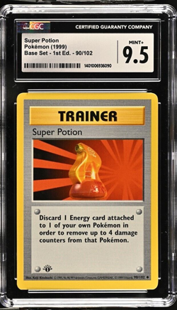 Super Potion 90/102 1st Edition Pokemon Base Set CGC 9.5 Mint+ - Image 1