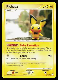 Pichu 93/123 Common Mysterious Treasures Yuka Morii Pokemon Card - Image 1