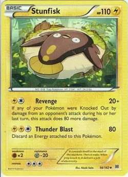 Pokemon Karte Trading Card Game XY Turbostart Nr. 56/162 Stunfisk englisch - Image 1