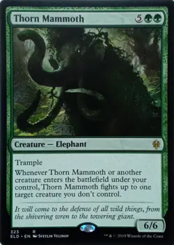 323 THORN MAMMOTH RARE THRONE OF ELDRAINE MTG CARD - Image 1