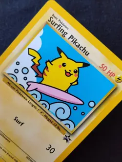 Pokemon Card Surfing Pikachu League Promo Black Star #28 WOTC 2001 EX - Image 2