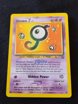 Pokemon Card Unown Movie Promo Black Star #38 Wizards Of The Coast 2001 EX - Image 1