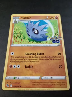 Pokemon Go Pupitar Uncommon Card 038/078 NM - Image 1