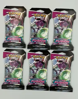 Pokemon TCG: Sword & Shield-Fusion Strike Sleeved Booster Pack (LOT OF 6) - Image 1