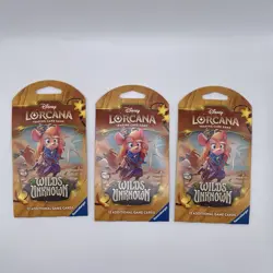 Disney Lorcana TCG Wilds Unknown Sleeved Booster Pack Lot Of 9 FACTORY SEALED - Image 2
