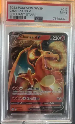 Swsh09: Brilliant Stars Charizard V 017/172 Holo PSA 9 - Image 1