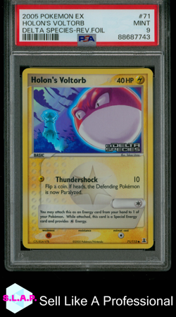HOLON'S VOLTORB DELTA SPECIES-REV.FOIL POKEMON EX DELTA SPECIES 2005 71 PSA 9 - Image 1