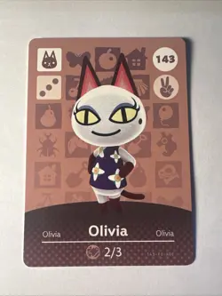143 Olivia Amiibo Card 143 Series 2 Animal Crossing Nintendo Switch NA Region - Image 1