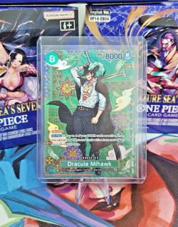 One Piece Card Dracule Mihawk OP12-030 SP OP14 Azure Sea’s Seven - Image 1