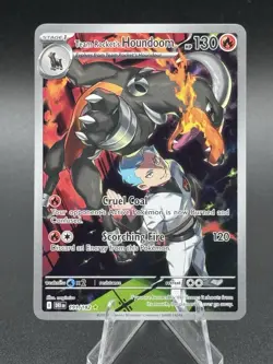 Pokemon TCG Team Rockets Houndoom Illustration Rare Card 191/182 Destined Rivals - Image 1